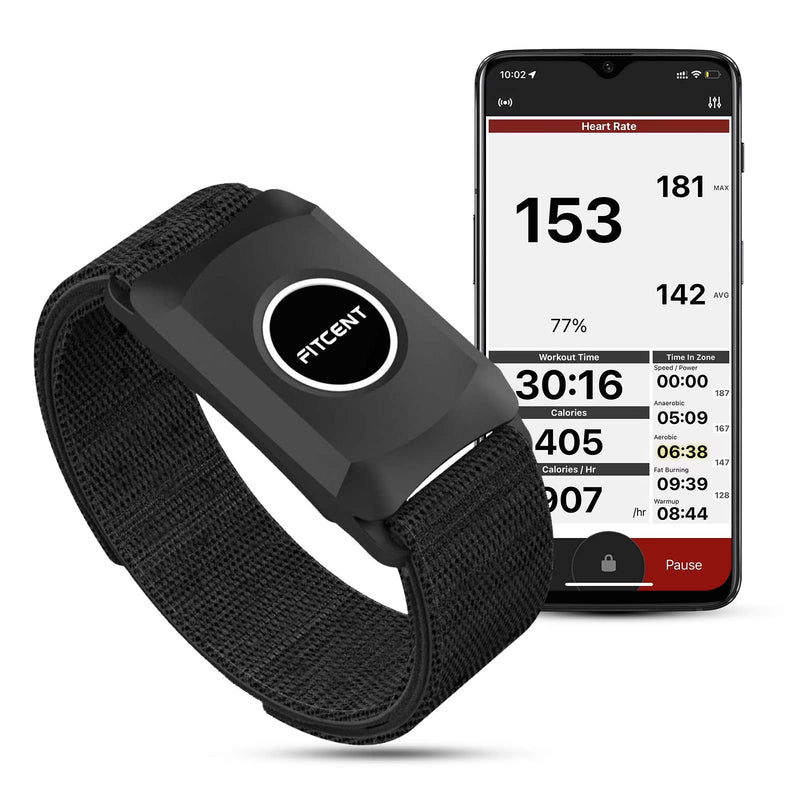 FITCENT Bluetooth Heart Rate Monitor Armband, ANT+ Heart Monitor Arm Band, Optical Heart Rate Sensor Compatible with Strava Peloton Garmin iFit Wahoo - NewNest Australia