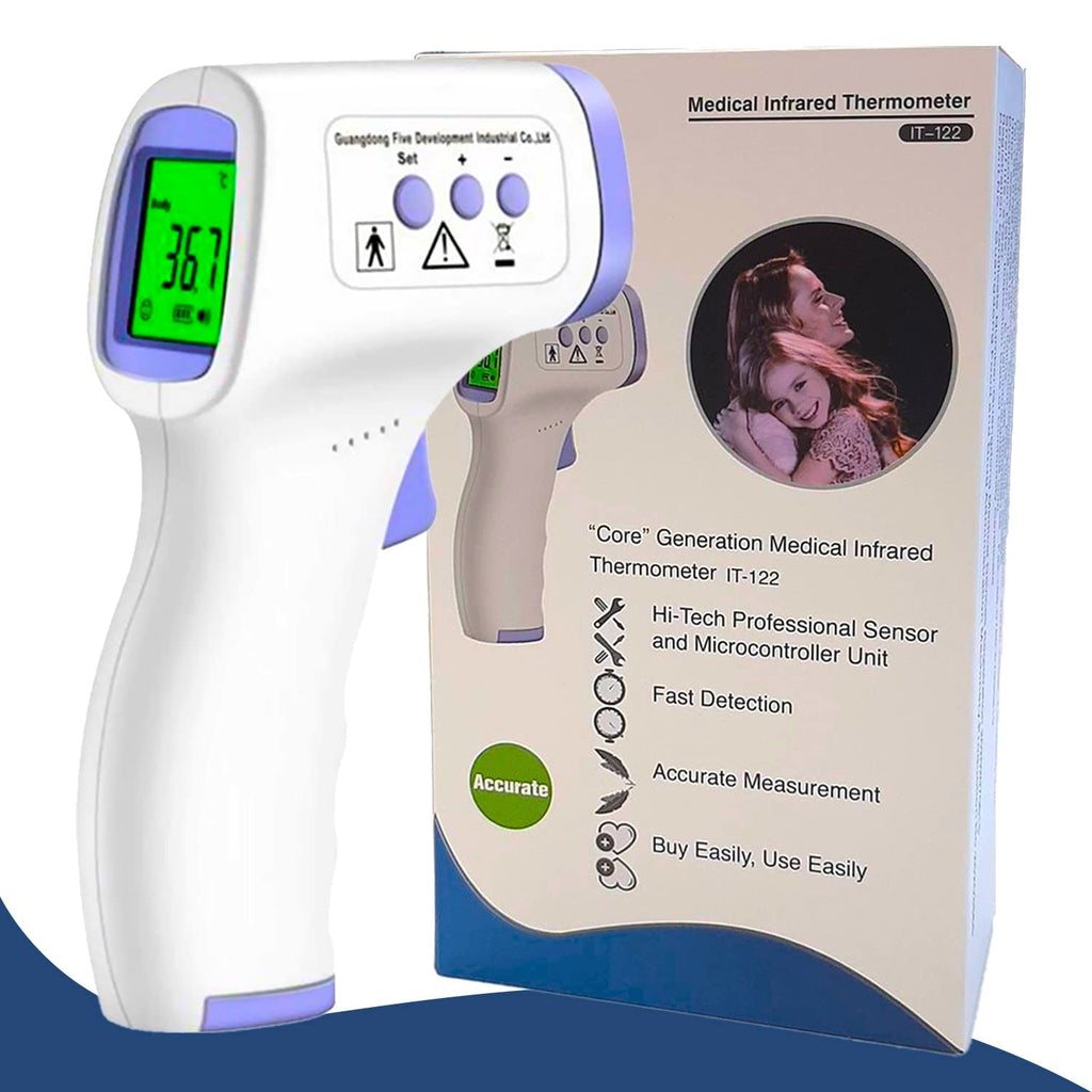 PHOTON Infrared Thermometer, Contactless Forehead Fever Thermometer, Digital Thermometer for Baby, Children & Adults, 1 Sec Reading, Fever Alarm with 3 Color LCD Display Thermometer Gun - NewNest Australia