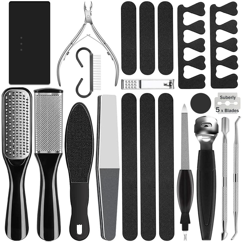 Pedicure Kit, 26 in 1 Professional Pedicure Tools Set, Stainless Steel Foot Care Kit, Foot Rasp, Dead Skin Remover, Pedicure Kit for Men, Women, Mother's Day, Best Gift for Salon or Home - NewNest Australia