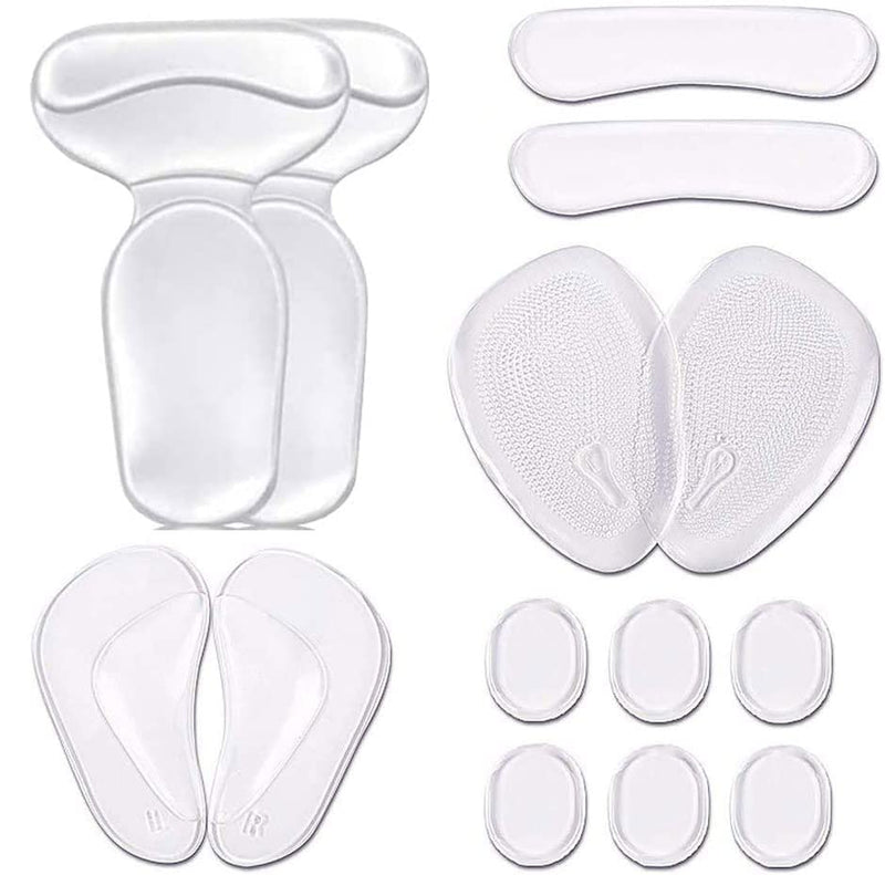 [ Value 14PCS ] Heel Grips Liners and Arch Support,Clear Back Heel Insoles Cushions for High Heels by Blomed,Gel Shoe Inserts for Men & Women Ball of Foot Pads for Foot Pain Relief (Transparent) - NewNest Australia