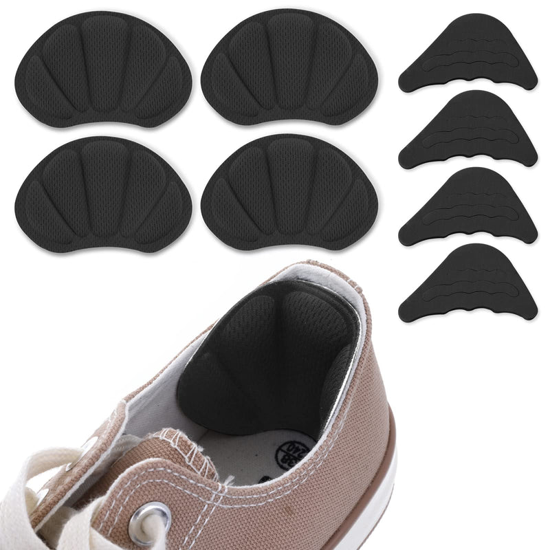 Sibba 4 Pairs Shoe Fillers for Big Shoes Includes 2 Pairs Adjustable Toe Filler Inserts and 2 Pairs Heel Grips Liner Insert Preventing Too Big Shoe Relieve Pain Foot Care Protector 4 Pairs Black - NewNest Australia