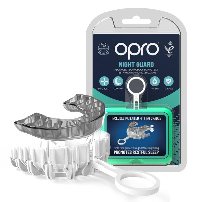 OPRO Dentist Recommended Night Guard for Clenching and Grinding Teeth, Bruxism and TMJ Relief. Clear Slim Fit, Customisable Size for Restful Sleep. Dental Antimicrobial Nightguard and Case Included. - NewNest Australia