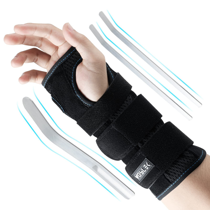AGPTEK Wrist Support Brace, Carpal Tunnel Wrist Splint with Metal Breathable Day Night Left Right Hand Wrist Braces Strap for Tendonitis Arthritis Pain Relief for men and women, One Size Black - NewNest Australia
