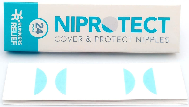 Niprotect – 24 Pairs - Nipple Plasters for Runners and Athletes, Anti-Chafe, Sweatproof, Water Resistant, Latex Free, for use in Half Marathon, Marathon and Ultra Marathon 25 mm Diameter - NewNest Australia