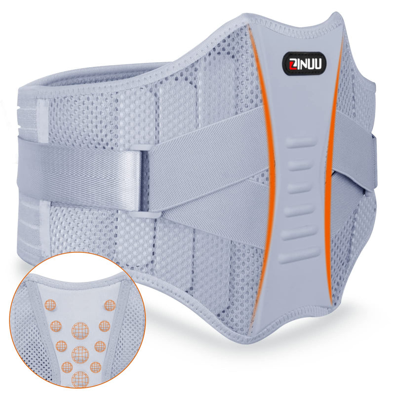 ZINUU Back Support for Men and Women - Lumbar Support Belt Lower Back Pain Relief Back Brace Sciatica Scoliosis Herniated Disc Waist Belt for Father Mother Gifts (Grey, Waist 70-130cm) - NewNest Australia