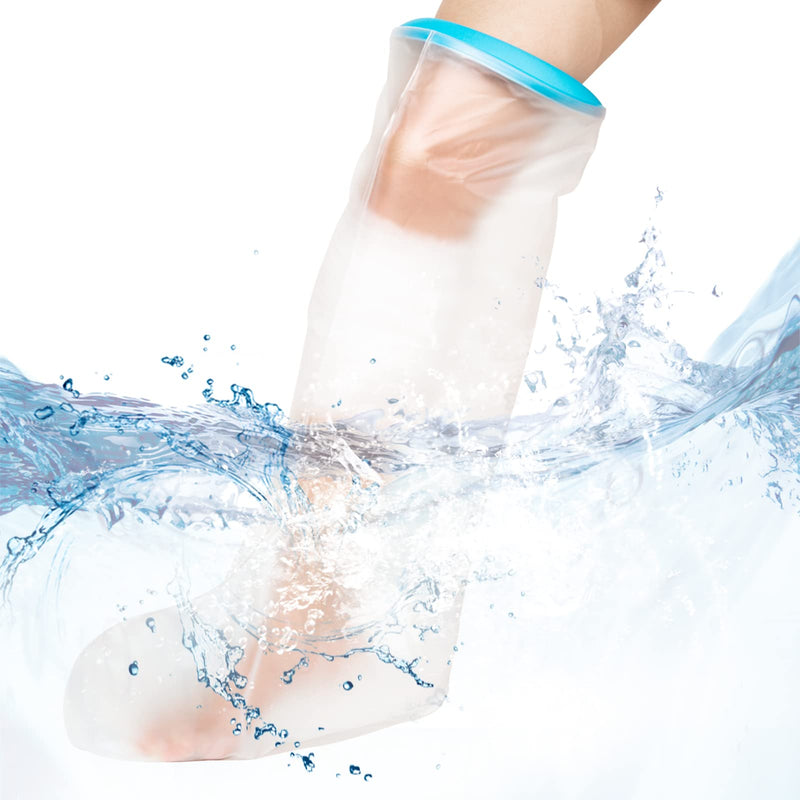 BESUMYN Waterproof Short Leg Cast Cover for Shower: Bandage Protector for bathing, Plaster Cast Cover Clear Cast and Dressing, Reusable Watertight Protection Dry for Broken Knee, Ankle, Foot - NewNest Australia