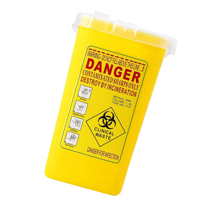 Healvian Sharps Container Sharps Disposal Container Biohazard Needle and Syringe Disposal Small Sharps Bin Professional Needle Container (Yellow) Sharps Disposal Box Yellow - NewNest Australia