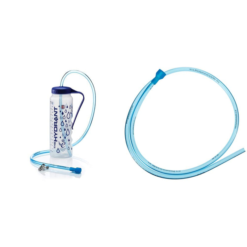 Hydrate for Health The Hydrant 1 L Drinking Bottle with Tube, Latex free (Eligible for VAT Relief in The UK) & NRS Healthcare Spare Tube and Valve for Hydrant Water Bottle + Tube and Valve - NewNest Australia
