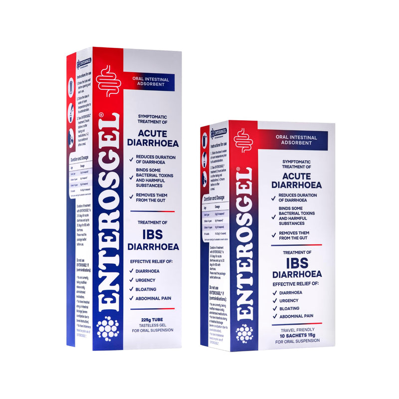 Enterosgel Starter Kit - Relief from IBS Symptoms: Diarrhoea, Abdominal Pain, Bloating, Urgency | Acute Diarrhoea Treatment (1 Tube of 225 g. + 10x15 g. sachets) - NewNest Australia