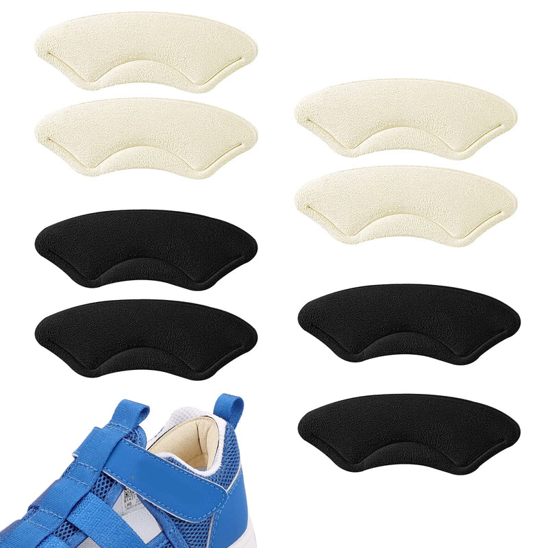 Heel Grips for Kids Shoes, 4 Pairs, Self-Adhesive Heel Cushion Pads for Ladies Soft Shoes Heel Inserts for Prevent Rubbing and Sliding(Black+Beige) - NewNest Australia