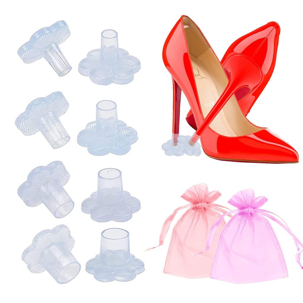 High Heels Protectors Stiletto Heel Covers Anti-Slip Transparent High Heel Caps for Grass Stiletto Heel Protector for Wedding Formal Occasions(Pack of 4 Pairs) - NewNest Australia