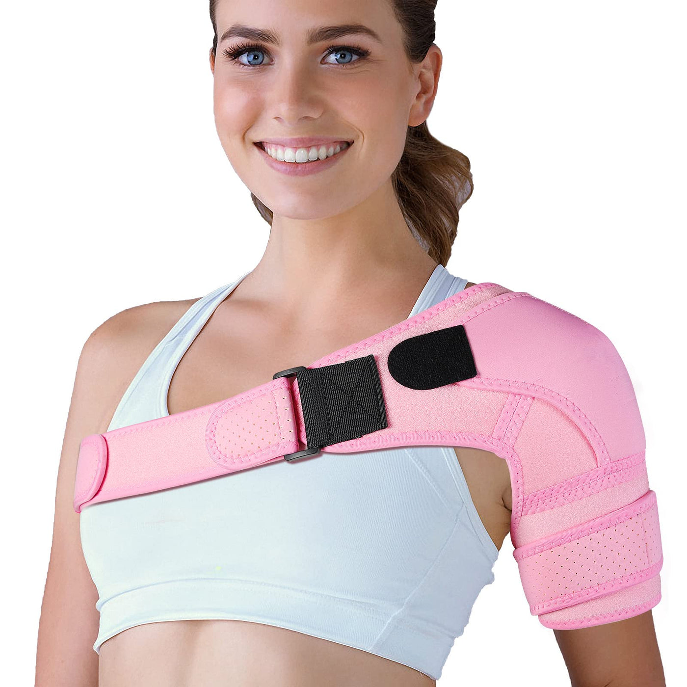 Shoulder Support - Adjustable Shoulder Brace for Women and Men，Shoulder  Strap Support，Frozen Shoulder Relief and Rotator Cuff Support Fits Left and  Right，One Size Regular