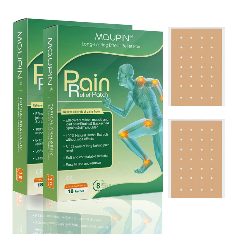 Pain Relief Plaster,MQUPIN Pain Relieving Patch,Long Lasting Effect Relief Knee Pain Backache Joint Muscle Cervical Vertebra Pain Relief Patch,Up to 24 Hours(7 * 10cm,36PCS) - NewNest Australia