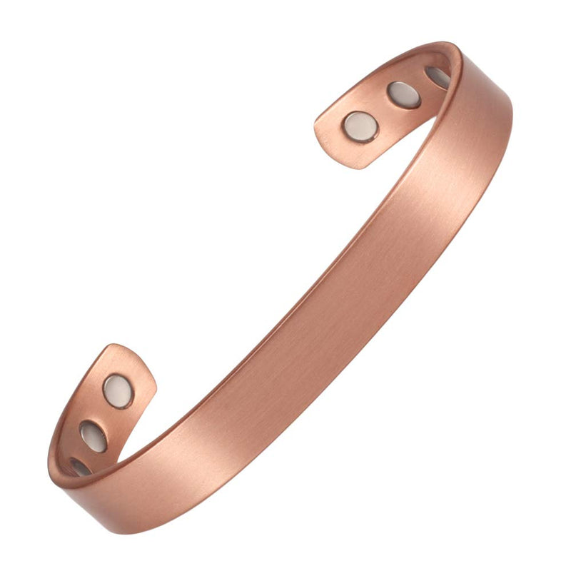 EnerMagiX Copper Magnetic Bracelet for Men Women, 100% Solid Copper Cuff Bangle with 8 3500 Guass Magnets, Adjustable Size Brazaletes (CPB-0946) - NewNest Australia