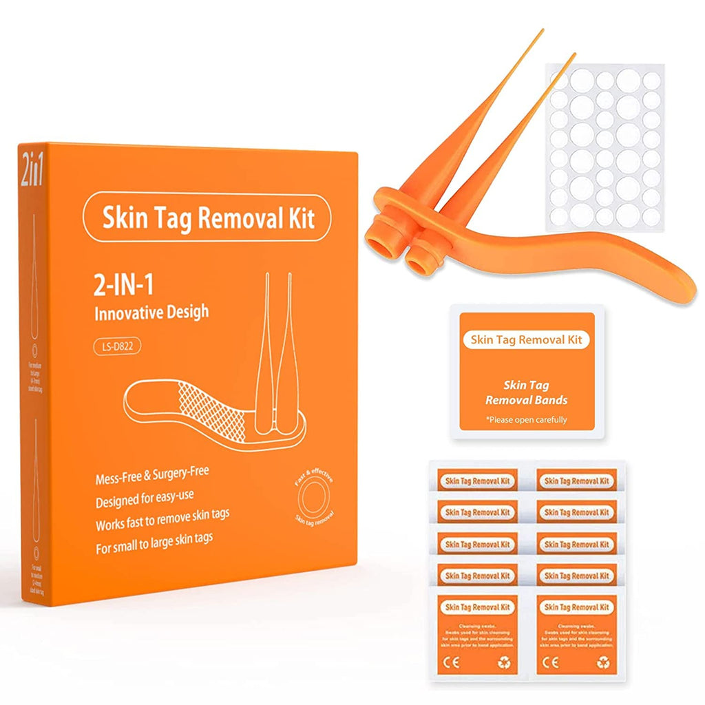 Mole Removal Skin Tag Removal Micro Band Skin Tag Removal Kit Face Body Care Painless and Safe 2 in 1 Professional Mole Wart Remover., Orange - NewNest Australia