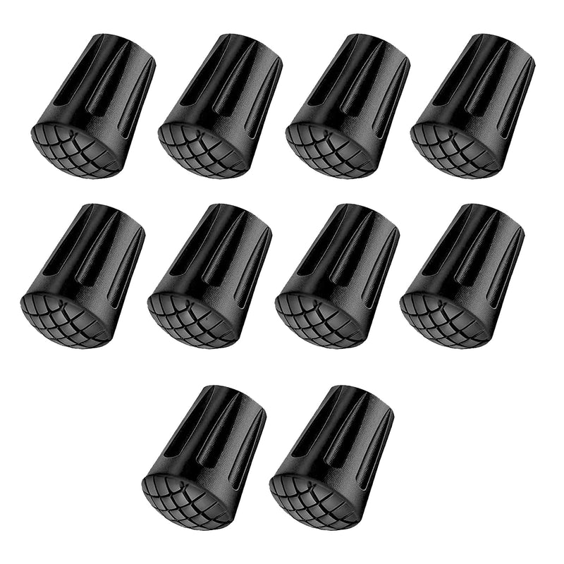 10pcs Walking Stick Rubber Tips,Walking Pole Ferrules With Shock Absorption,Spare Replacement Rubber Cane Tips Protectors Accessories,For Hiking Camping Climbing (11mm,Black) - NewNest Australia