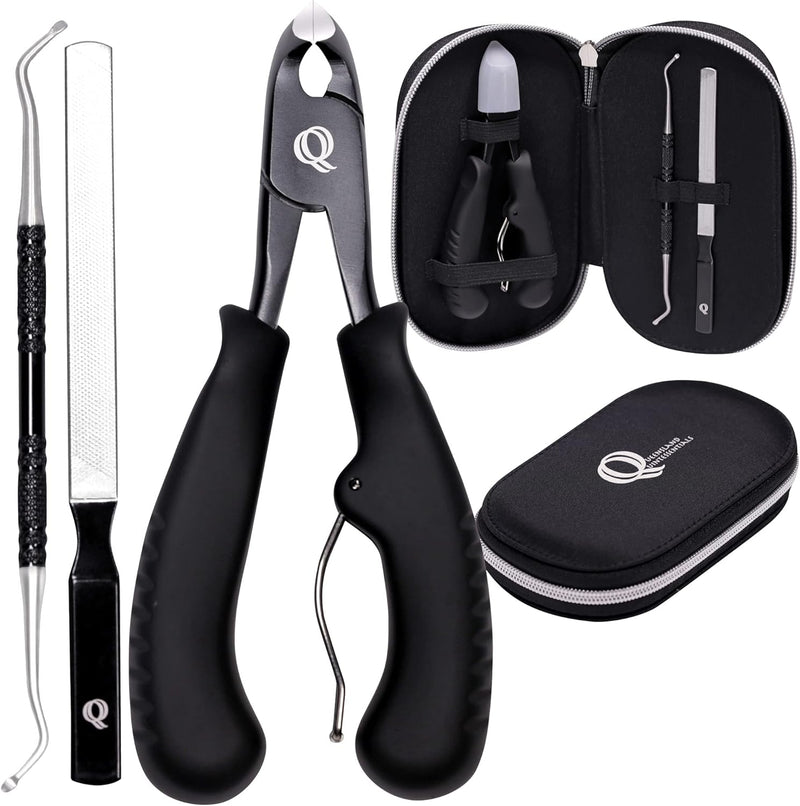 Podiatrist Toenail Clippers, Super Sharp Nail Clippers for Thick & Ingrown Hard Toenail Fingernail. Stainless Steel Pedicure Clippers Toenail Cutters. Professional Toenail Clipper for Men Women Senior Black Updated