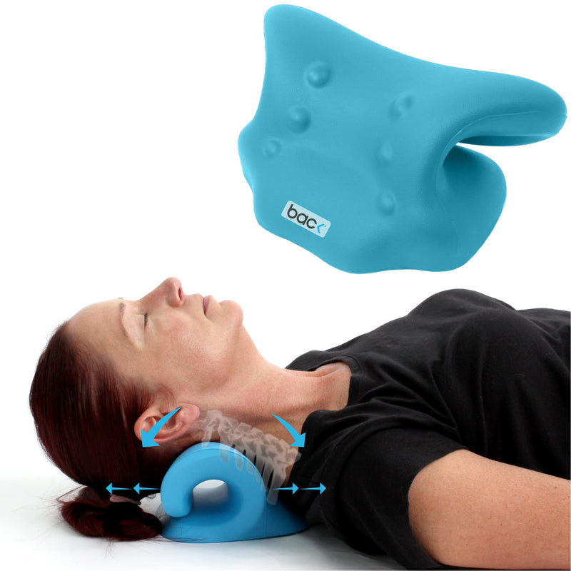 back - Neck Helper Traction Pillow for Pain Relief and Relaxer, Neck Hump and Posture Corrector, Chiropractic Neck Pillow for Pain Relief and Spine Alignment… Blue - NewNest Australia