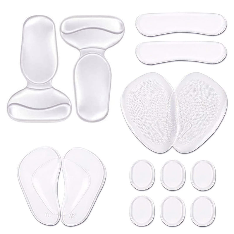 DRERIO 14 Pcs Heel Cushion Pads Shoe Heel Inserts for Shoes Silicone Shoe Pads Gel Heel Grips Adhesive Shoe Pads for Too Big Shoes Transparent Heel Insole Heel Cushions & Cups for Women and Men - NewNest Australia