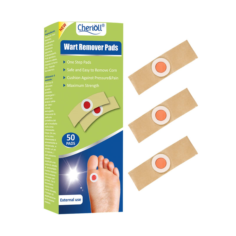 Wart Remover, Wart Remover Pads, 50pcsWart Treatment, Wart Remover for Hands, Feet, Feet Callus Remove, Verruca and Wart, Relief Pain Removal Warts Plaster, Soften Skin Cutting Sticker Toe Protector - NewNest Australia