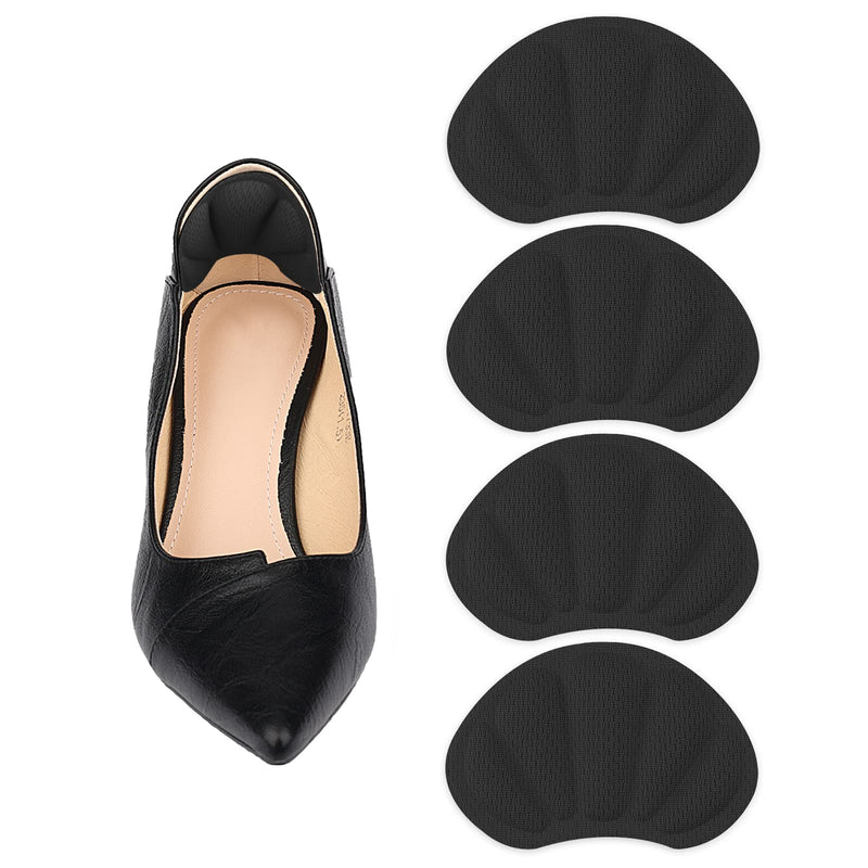 2 Pairs Heel Pads, Comfortable Heel Cushion Inserts Shoes Too Big Inserts Heel Cushion Liners Self Adhesive Shoe Protectors Heel Grips for Women Men Most Shoes (Black) Black One Size - NewNest Australia