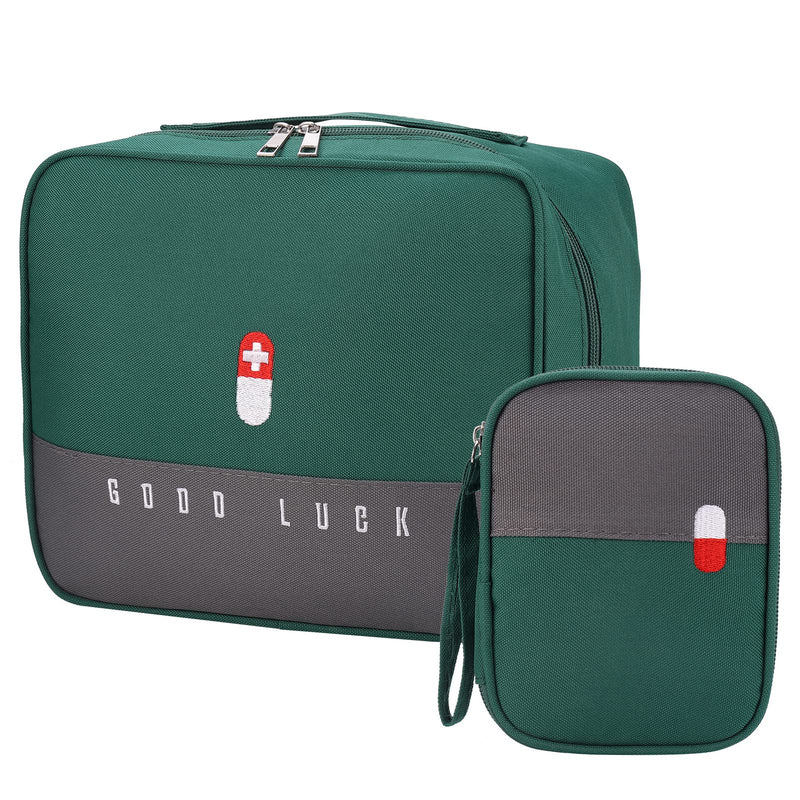 2 Pcs First Aid Bag Empty, Waterproof Medical Bag, 2 Size Travel Medicine Bag, Medicine Storage Bag Built-in Compartment, Portable Medicine Bag for Travelling Camping Home Hiking - NewNest Australia