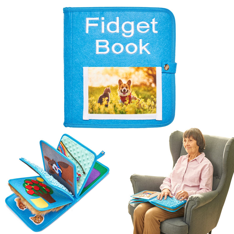 Fidget Book for Elderly | Fidget Blanket for Dementia | Dementia Products for Elderly | Gift and Activities for Seniors with Alzheimer’s or Dementia | Sensory Fidget Toys - NewNest Australia