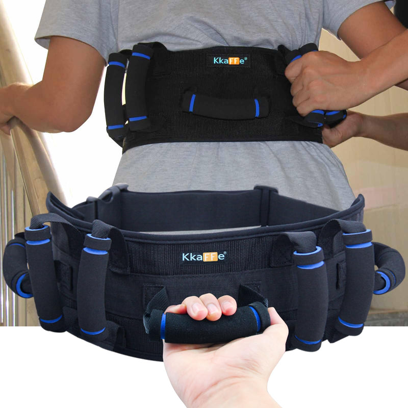 KKaFFe Adjustable Gait Belts Transfer Belts, Seat Belt for Wheel Chair, Elderly/Patient/Seniors Assist-Lift Handling Belt Transfer Belt with 7 Handles, One-click Quick Release Locking Buckle Blue - NewNest Australia