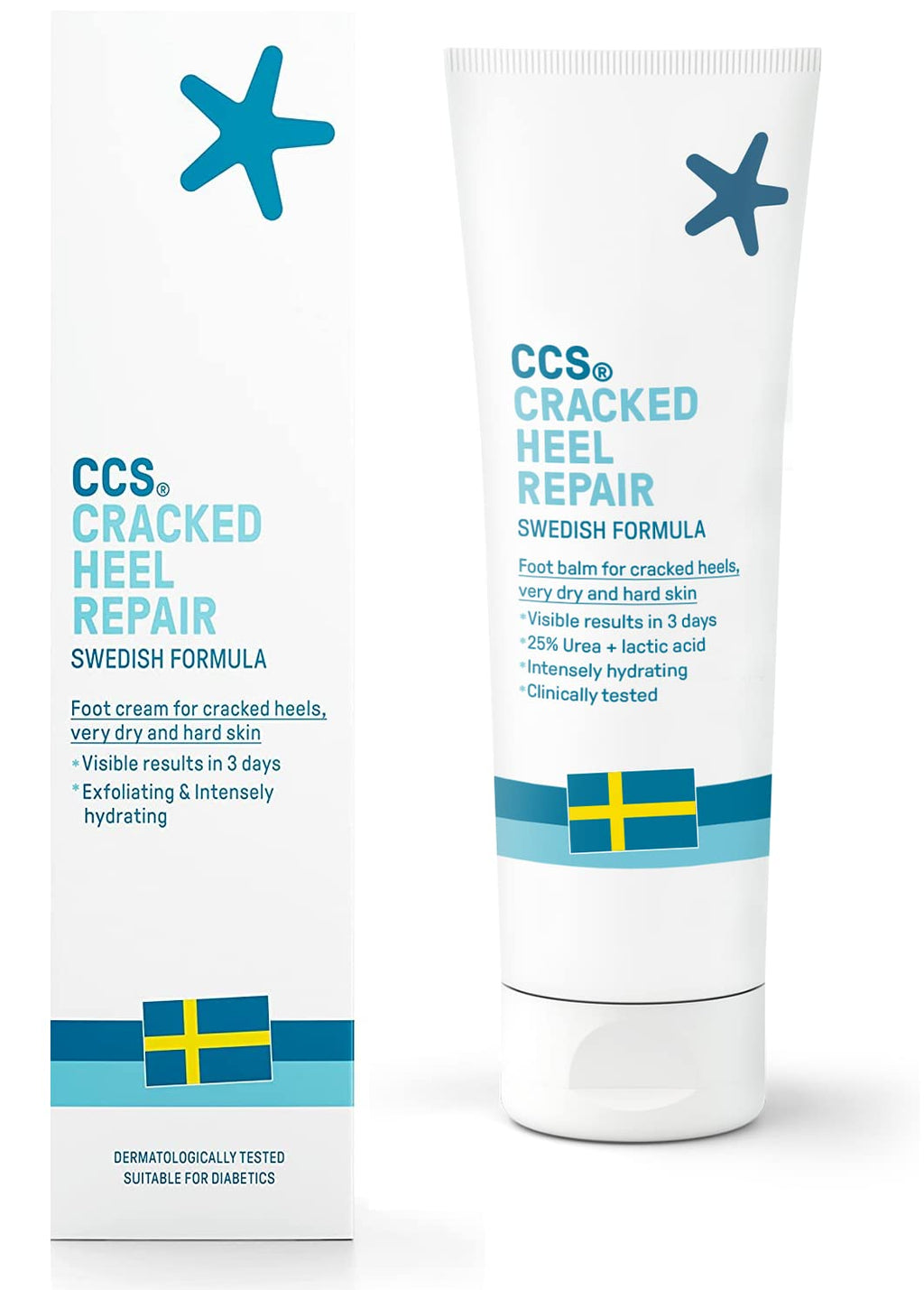 CCS Cracked Heel Repair Balm - Visible Results in 3 Days for Heels and Very Dry Feet, Contains 25% Urea Lactic Acid, Clinically Tested, 125ml - NewNest Australia