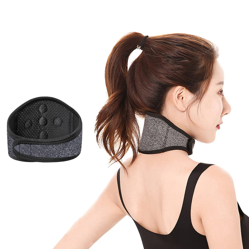 Qchomee Self Heating Neck Brace Support Magnets Neck Wrap Treating Neck Injury Medical Grade Cervical Collar Strap Soft Adjustable Neck Brace Support for Stiff Neck Grey - NewNest Australia