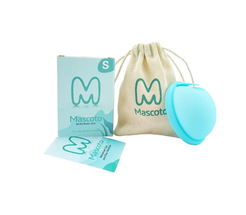 Mascoto® New Blue Generation Menstrual disc with Loop, Flat-fit Cup, Medical-Grade Silicone, Reusable, Petal Thin and Ultra Comfortable, Tampon and Pad Alternative (Small Blue) - NewNest Australia