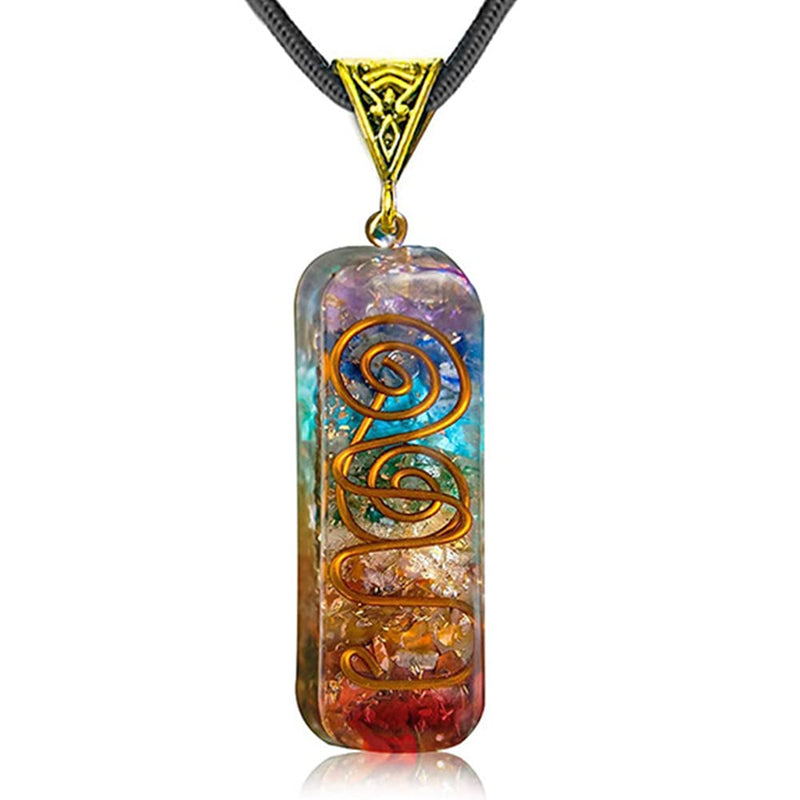 WULILONG 7 Chakra Healing Crystal Natural Gemstone Rainbow Crystals Orgone Energy Generator Protection Amulet Pendant Necklace for Women Men - NewNest Australia