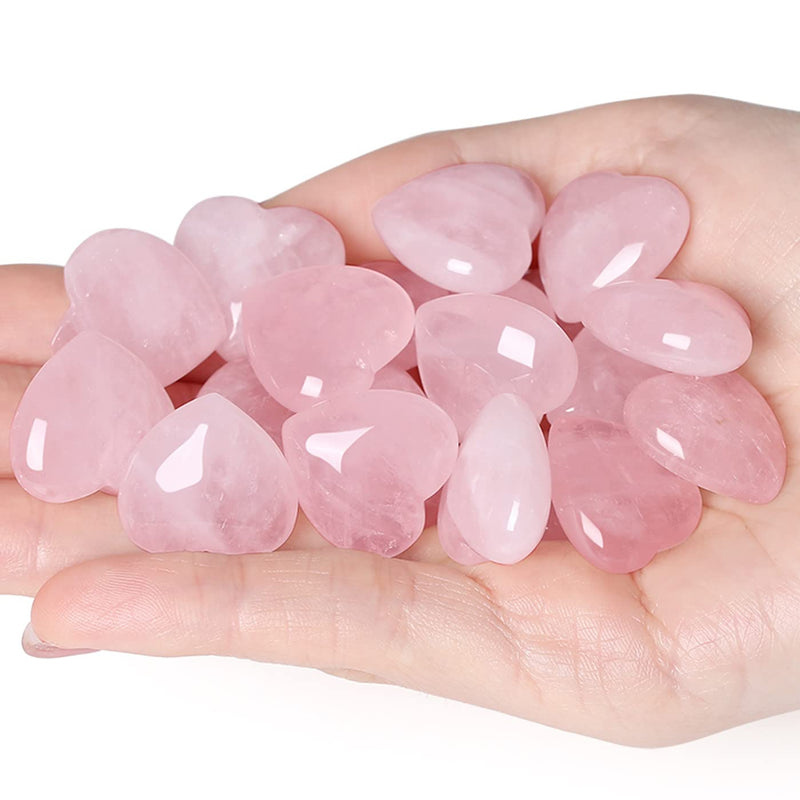 XIANNVXI 10Pcs Rose Quartz Natural Healing Crystals Heart Stones Set Polished Love Palm Pocket Stones Gemstones for Reiki Decor Crystal Beginners Mothers Day Gifts Pink - Rose Quartz - NewNest Australia