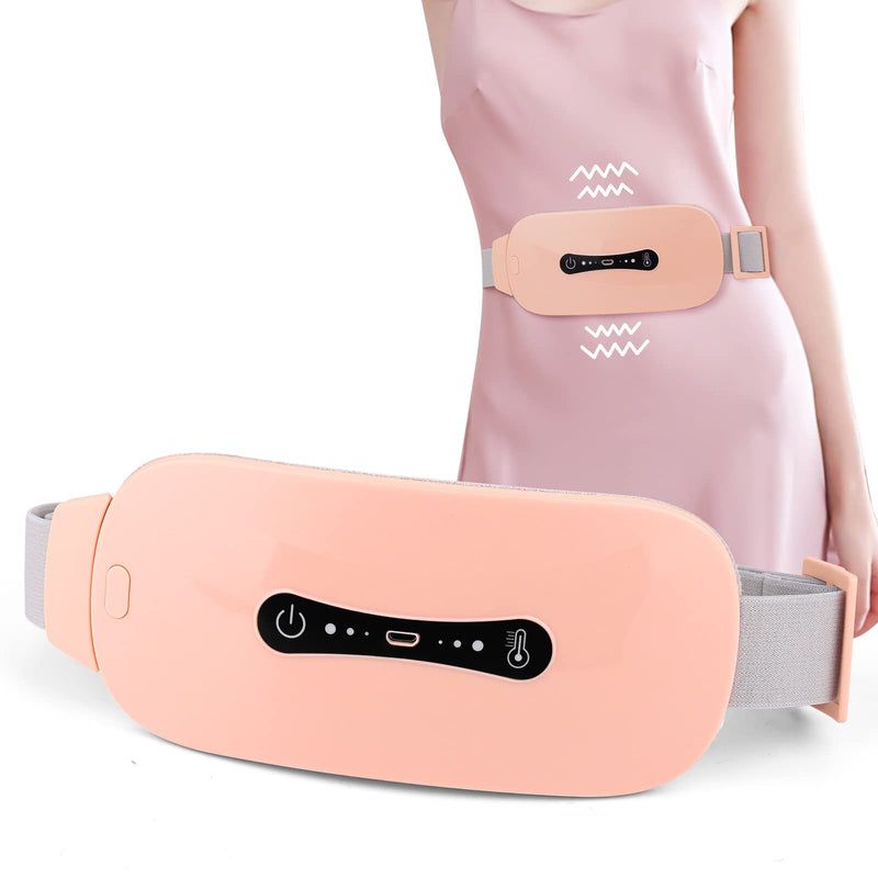 Pain Relief Heating Pad, Period Heating Belt & Menstrual Cramp Massager with 3 Heat Levels & 3 Massages Modes Rechargable Electric Fast Warming Belly Belt, Gifts for Women Lady & Girl, Pink - NewNest Australia
