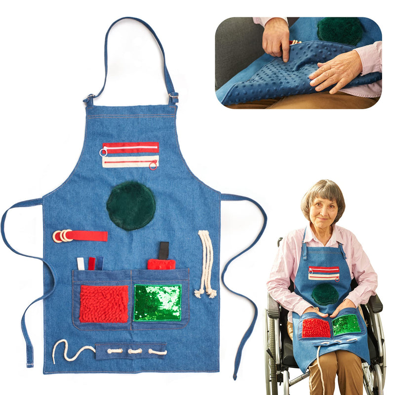 Fidget Apron for Elderly | Fidget Blanket for Dementia | Dementia Products for Elderly | Gift and Activities for Seniors with Alzheimer’s or Dementia | Sensory Fidget Toys - NewNest Australia