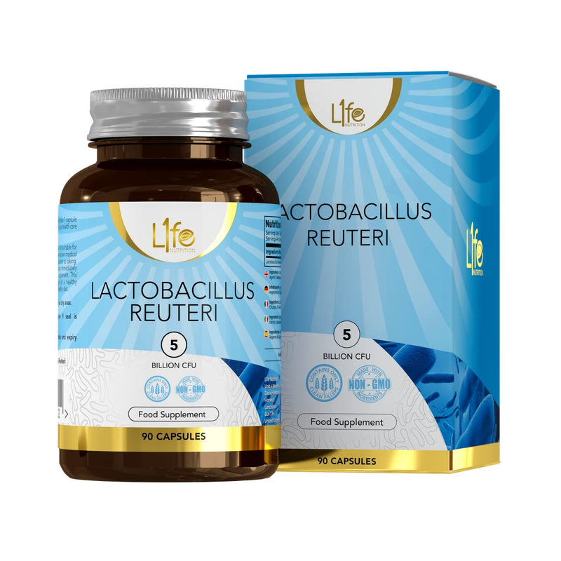 LN Lactobacillus Reuteri | 90 Lactobacillus Reuteri Probiotic Capsules - 5 Billion CFU L Reuteri per Serving | High Strength L-Reuteri Supplement | Non-GMO, Gluten & Allergen Free | Made in The UK - NewNest Australia