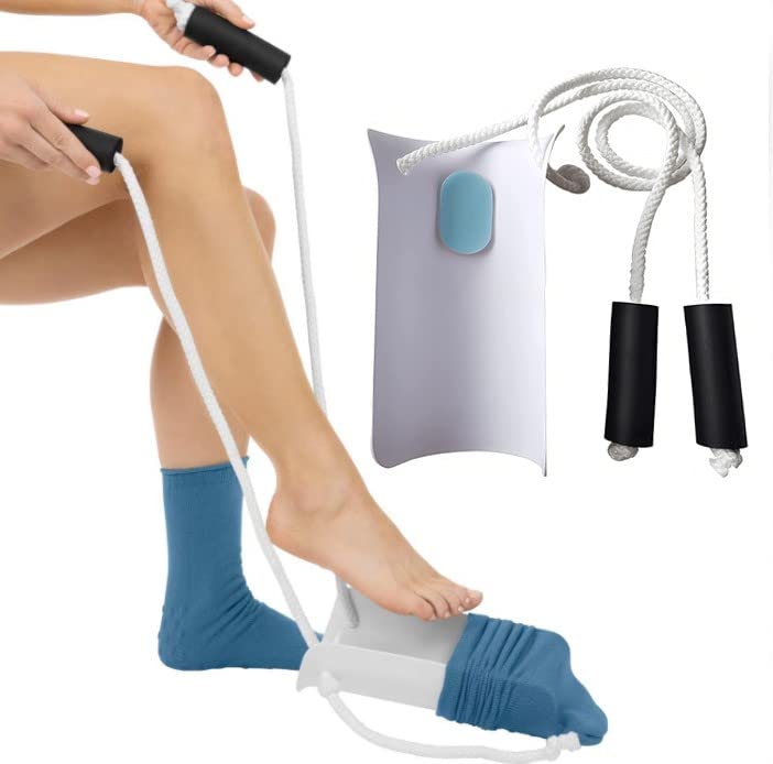 Sock Aid Easy On and Off Sock Helper with EVA Grips Pulling Sock Slider Tool Without Bending for Elderly Disability Disabled Bad Backs Person Independent Put Socks On - NewNest Australia