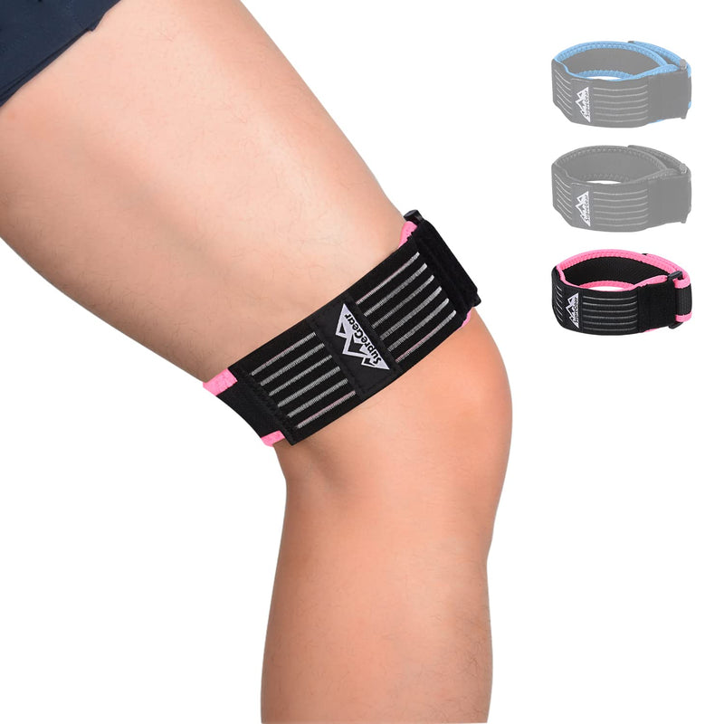 supregear IT Band Strap, Adjustable Iliotibial Band Knee, Thigh, Hip & ITB Syndrome Support Extra Compression Stabilizer for Patellar Tendonitis and Osgood Schlatters Woman Men Pink - NewNest Australia