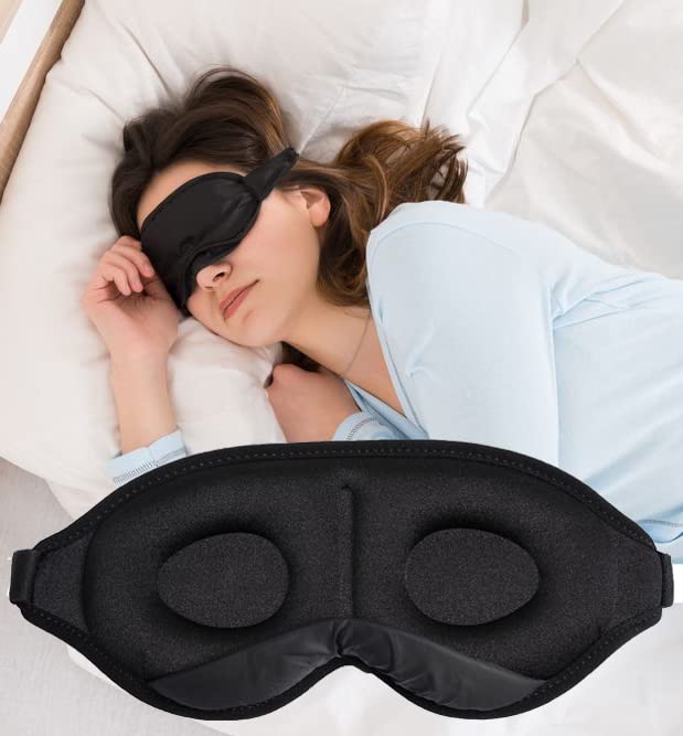 TSUZY Sleep Eye Mask for Sleeping-100% Blackout 3D Contoured Sleep Mask for Men & Women with Adjustable Strap for Tavelling, Nap & Yoga (M) 1 count (Pack of 1) - NewNest Australia