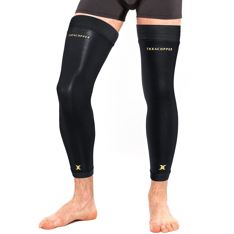 Thx4COPPER 1 Pair Full Leg Compression Sleeves,Anti Slip Long Knee Brace,Thigh Calf Support Protector for ACL,Meniscus Tear,Running,Basketball,Cycling,Knee pain relief Arthritis Recovery,Women &Men L - NewNest Australia