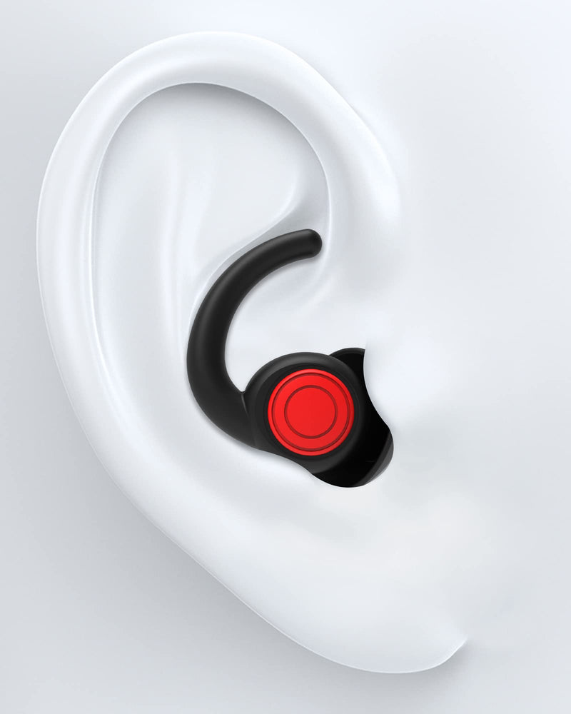 SUPCEAT Ear Plugs for Sleeping Noise Canceling, 2 Pairs(S/L) Reusable&Washable Earplugs Sound Blocking, Soft Silicone Noise Reduction Ear Plug for Sleep, Music, Parties, Festivals, Concerts Black - NewNest Australia