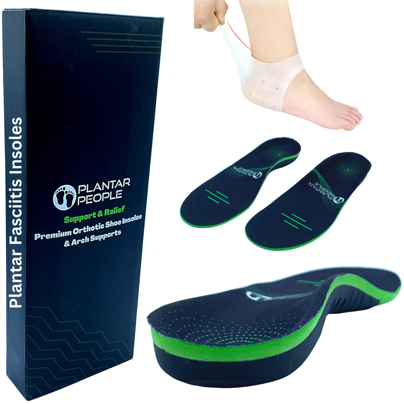 Plantar People Orthotic Insoles Full Length with Arch Supports & Silicone Heel Pads, Metatarsal and Heel Cushion for Plantar Fasciitis Treatment (L) UK 9-10.5 - NewNest Australia