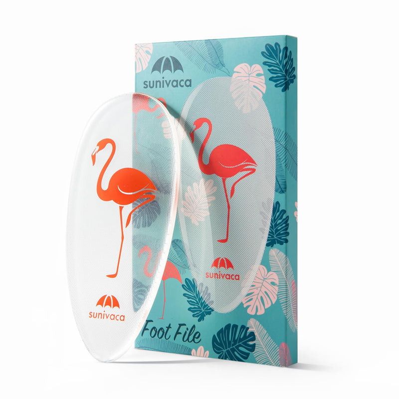 Sunivaca Glass Foot File Callus Remover for Feet, Flamingo Gifts for Women, Feet Scrubber Dead Skin Remover, Professional Pedicure Tools at Home, Heel Scraper for Cracked Heels Heavy Duty - NewNest Australia