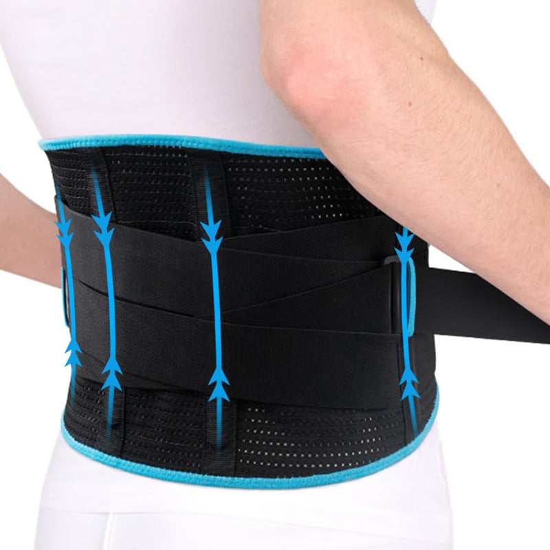 NEWGO Back Brace for Lower Back Pain Relief with 4 Stays, Breathable Back Support Belt for Men/Women, Lumbar Support Belt with Adjustable Support Straps for Herniated Disc, Sciatica, Scoliosis #1 - NewNest Australia