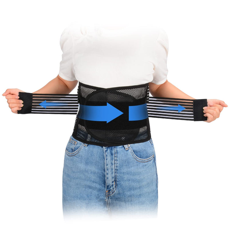 supregear Lower Back Brace, Adjustable Breathable Back Brace for Lower Back Belt Waist Lumbar Support for Men Women Back Pain, Herniated Disc, Sciatica, Scoliosis (Black, S) Black - NewNest Australia