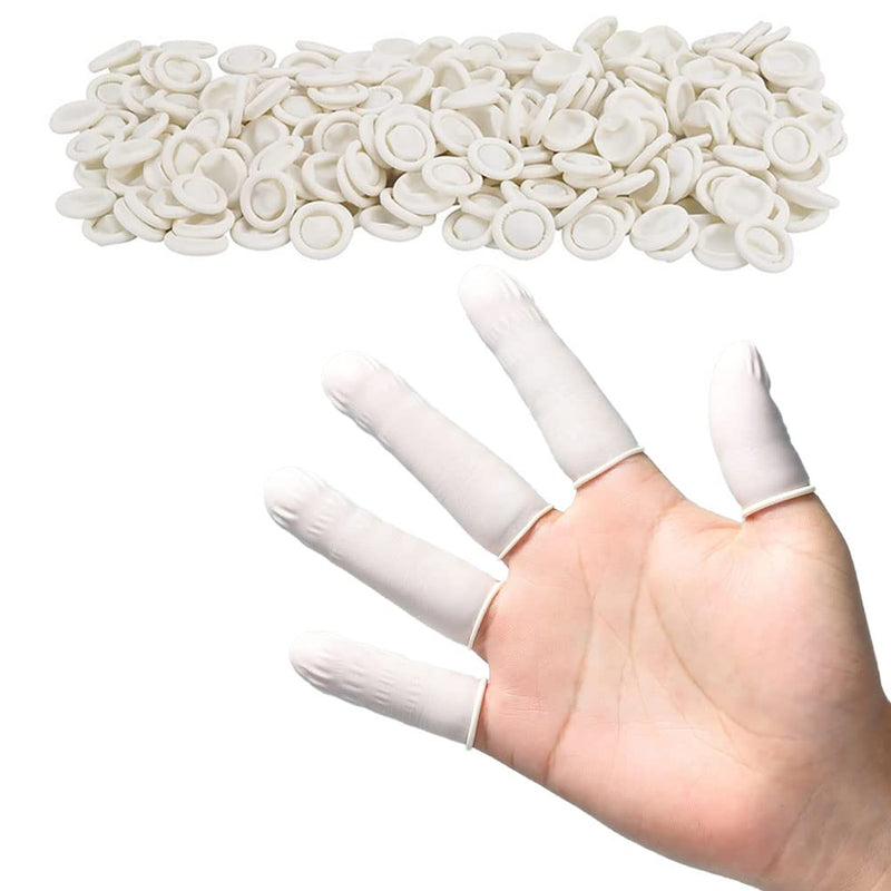 200 Count Latex Finger Cots, Disposable Fingertips Protector Finger Covers, Medium Anti Static Rubber Fingertip Protective Finger Cots for Electronic Repair, Handmade Apply - NewNest Australia