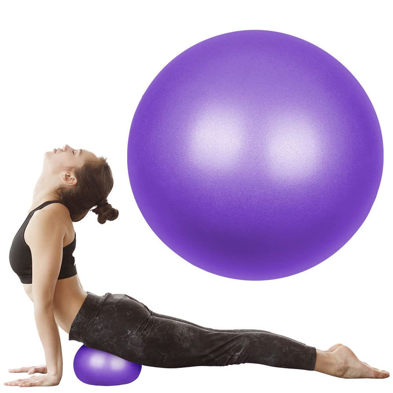 flintronic Mini Pilates Ball, Small Anti Burst Exercise Ball for Yoga, Pilates, Balance, Physical Therapy, Stretching and Core Fitness - Includes Stability Ball Workout Guide Purple - NewNest Australia