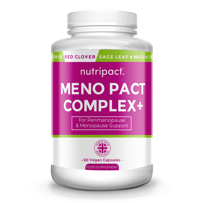 Meno Pact Support Complex - Perimenopause & Menopause Supplement for Women - 17 Active Ingredients - Formulated by Women’s Health Experts - High Strength Formula - 60 Vegan Capsules - Nutripact - NewNest Australia