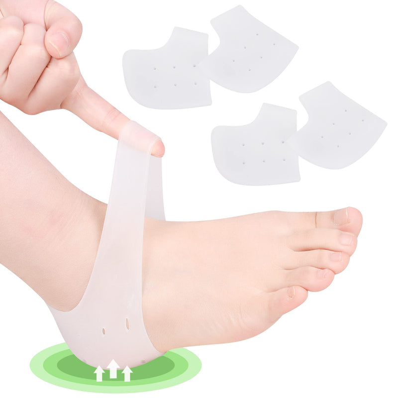 Heel Cushion Pads,Heel Protectors DYKOOK 4pcs Heel Support for Plantar Fasciitis,Heel Pain,Dry Cracked Heels,Gel Heel Cups for Men & Women (White) - NewNest Australia