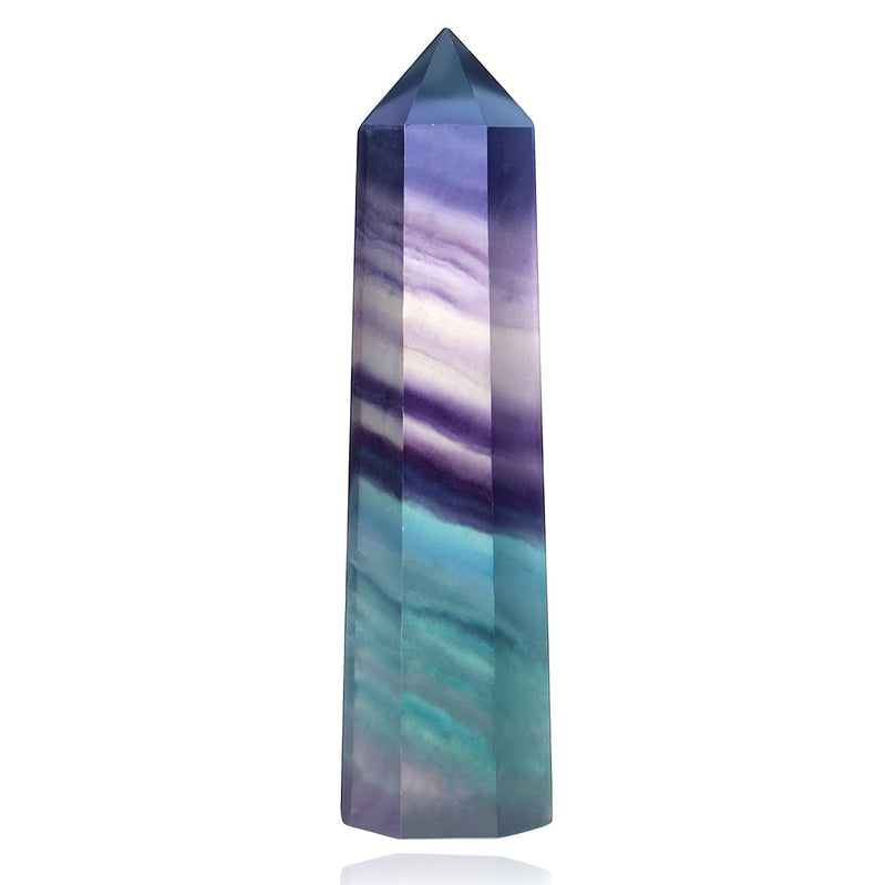 XIANNVXI 2" Fluorite Crystal Wand Healing Crystals Wand Tower Natural Gemstone Hexagonal Point Wand for Reiki Meditation Therapy Energy Direction - NewNest Australia